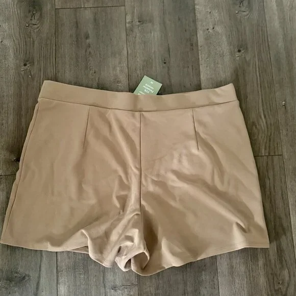 H&M Taupe High-Waisted Button-Front Shorts | XXL | NWT - Picture 2 of 5